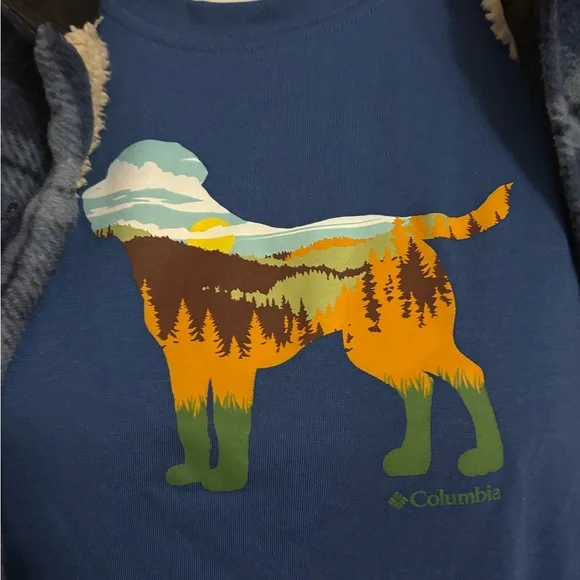 Boys Plaid Shacket Sherpa Columbia T shirt lot sz M Outdoor Kids coat - Picture 4 of 4